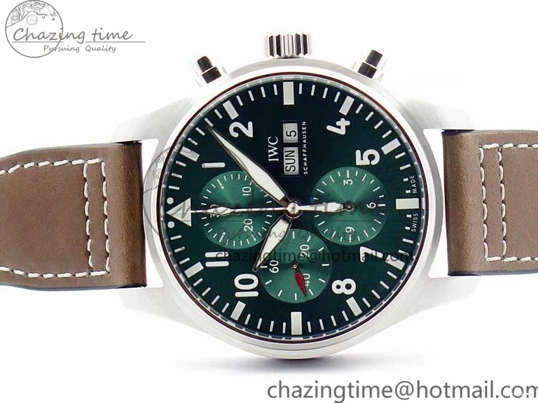 MIROTIME 0509 Pilot Chrono IW377726 ZF 1:1 Best Edition Green Dial on Brown Leather Strap A Trendsetting 7125